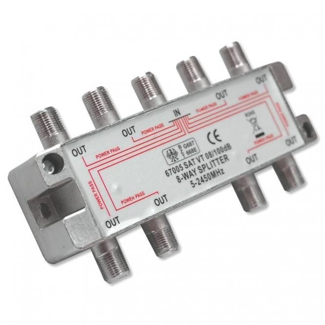 SAT-Verteiler 8-fach, Splitter, F-Anschlüsse von HMP