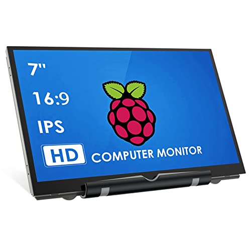 HMTECH 7 Zoll Raspberry Pi Bildschirm 800x480 HDMI Tragbarer Monitor IPS LCD Bildschirm Display für Raspberry Pi 4/3/2/Zero/B/B+ Win10/8/7 (Non-Touch) von HMTECH