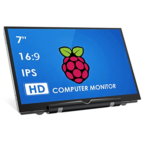 HMTECH 7 Zoll Raspberry Pi Bildschirm 800x480 HDMI Tragbarer Monitor IPS LCD Bildschirm Display für Raspberry Pi 4/3/2/Zero/B/B+ Win10/8/7 (Non-Touch) von HMTECH