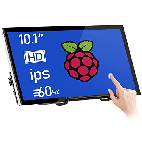 HMTECH Raspberry Pi Bildschirm 10.1 Zoll Touchscreen Monitor 1024x600 Portable HDMI Monitor 16:9 IPS Bildschirm Display für Raspberry Pi 4/3/2/Zero/B/B+ Win11/10/8/7, Free-Driver von HMTECH