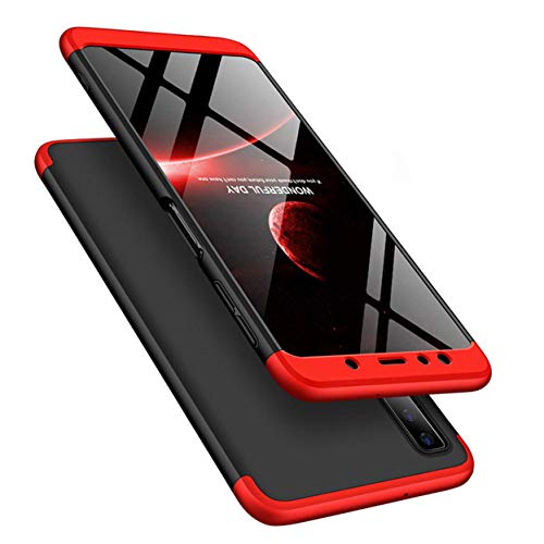HMTECH iPhone XS Max Hülle iPhone XS Max Handyhülle 3 In 1 Ultra Dünn Stoßfest 360 Grad Fullbody Front Back Double Beidseitiger Hart PC Plastik für iPhone XS Max,3IN1 PC:Red+Black von HMTECH