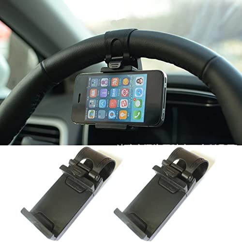 Handyhalterung Auto Handy Halterung fürs Auto Lenkrad 2 Stück, Upgrade Clip Kfz Handyhalterung Auto Lenkrad Universal Handy Halterung Auto Kompatibel Smartphone von HMYCL