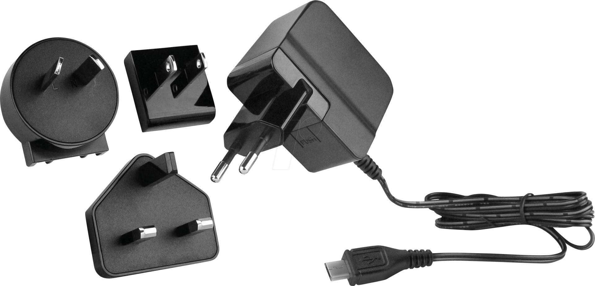 HNP 12I-MUSBL6 - USB-Ladegerät, 5 V, 2,4 A, Micro-USB, Wechselstecker von HN-ELECTRONIC