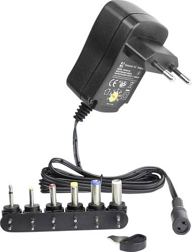 HN Power HNP06-UNI Steckernetzteil, einstellbar 3 V, 4.5 V, 5 V, 6 V, 7.5 V, 9 V, 12V 0.6A 7.2W von HN Power