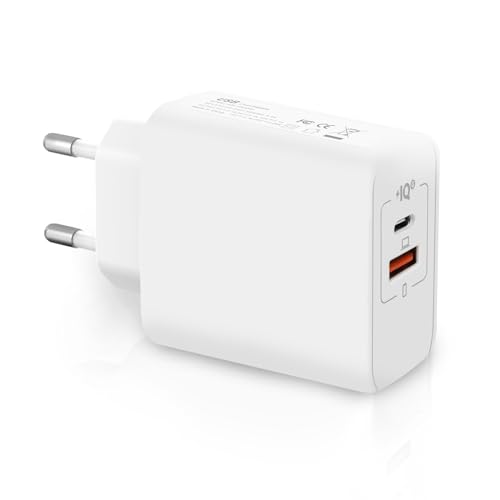 HNCY 65w USB C Ladegerät, 2-Port USB Ladegerät, Schnellladegerät Netzteil USB C Gan Charger, Ladegerät USB C/USB A Kompatibel mit iPhone 15, ipad, MacBook, Galaxy von HNCY