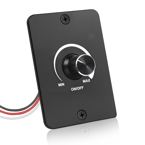 HNCY LED Dimmer 12V, 12V PWM Dimmer LED, DC LED Dimmer 12V 5A, Stufenloses Dimmen, 3 Drähte Dimmschalter, Dimmer für LED Lampen, Wohnmobil, Boot, LKW, Wohnwagen von HNCY