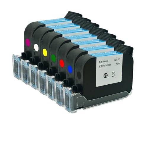 HNJFXCRO Eco-Solvent-Tintenpatrone, Schwarz, Blau, Weiß, kompatibel mit 600 DPI Handheld-Tintenstrahldrucker, Ablaufdatum 12,7 mm, tragbar(1 PC Blue) von HNJFXCRO