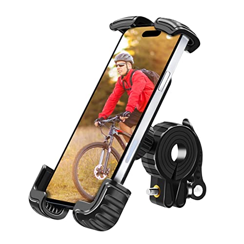 HNOOM Handyhalterung Fahrrad, Handyhalter Motorrad [1S Schnellspanner] Handyhalter Fahrrad mit 360° Drehbar, Universal Handy Fahrradhalterung für iPhone 14 13 12 Pro Max Plus Mini, Samsung (Black) von HNOOM