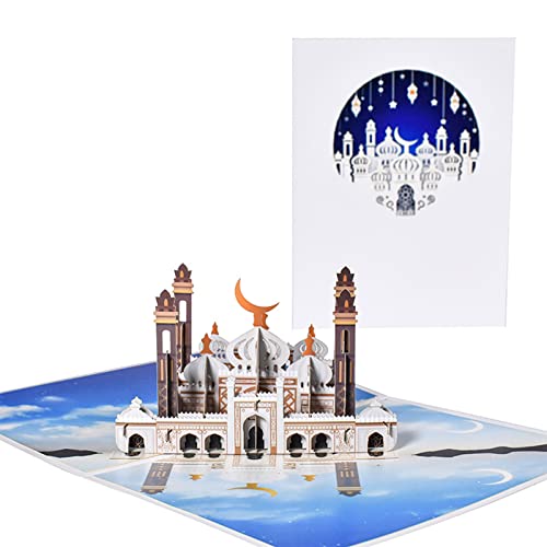 3D-Moschee Pop-Up-Grußkarte mit Umschlag, Eid festliche Nachrichtenkarte für Eid, religiöse Feiertage, Notizkarte, 3D-Grußkarten, Weihnachten von HNsdsvcd