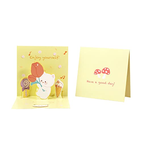 3D-Pop-Up-Karte, niedlicher Hasenbär, kleine Geburtstagsgrußkarten mit Umschlag, Geschenk, Geburtstagskarten für Frauen, lustig von HNsdsvcd