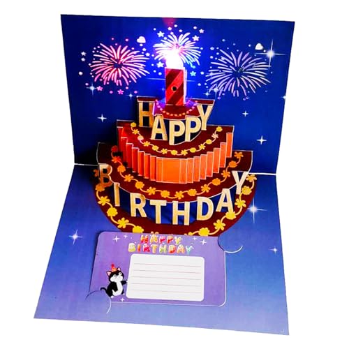 Einzigartige Popup-Grußkarte, ntricate 3D-Papierkunst-Grußkarte, Kuchen-leicht, blasbar, unvergesslicher Moment, Feier, Papierskulpturkarte von HNsdsvcd