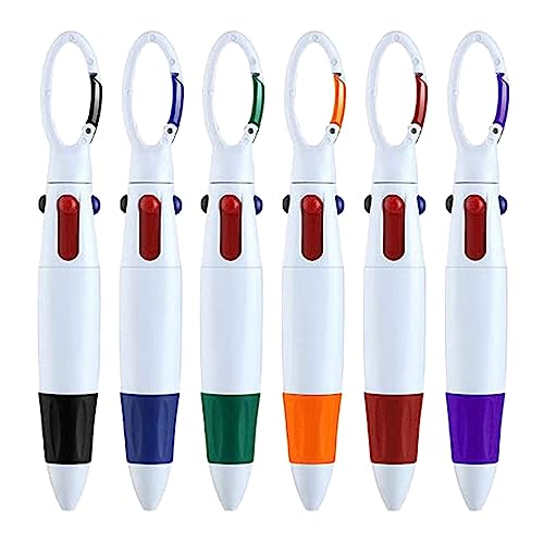 HNsdsvcd 4-in-1 einziehbare Kugelschreiber, 4 Farben, mehrfarbige Stifte für Büro, Schule, Studenten, Kinder, Geschenke, Schule, Bürobedarf, 6 Stück von HNsdsvcd