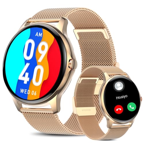 HOAIYO Smartwatch Damen mit Telefonfunktion, 1.32" Fitnessuhr Armbanduhren Herren Sportuhr mit Pulsmesser, Musiksteuerung, Schrittzähler, Kalorien, Wasserdicht Fitness Tracker von HOAIYO