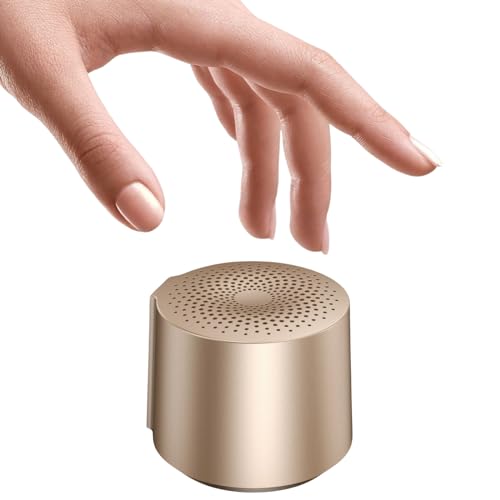 HOAIYO Tragbarer Drahtloser Bluetooth-Lautsprecher, TWS Stereo, BT 5.0 mit Mikrofon, 6 Stunden Spielzeit Taschenlautsprecher für Zuhause Reisen Geschenke (Gold) von HOAIYO