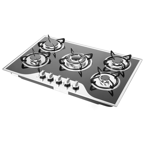 HOARLICN Gaskochfeld 5 Flammig, Gasherd mit 5 Brennern Einbau-Gaskocher für Innenbereich 180° Feuerkontrolle 77.5 X 51 X 6.5cm Elektronische Impulszündung Al-Legierung Brenner HOARLICN Gaskochfeld 5 Flammig, Gasherd mit 5 Brennern Einbau-Gaskocher für Innenbereich 180° Feuerkontrolle 77.5 X 51 X 6.5cm Elektronische Impulszündung Al-Legierung Brenner von HOARLICN