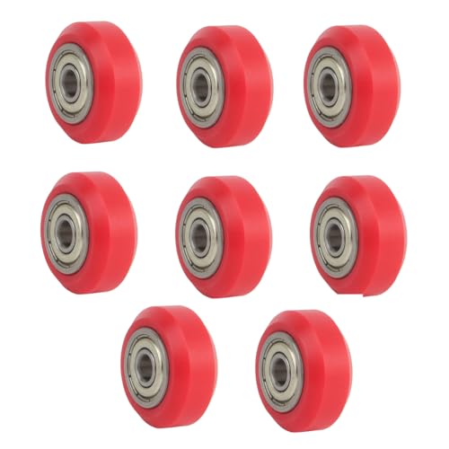 8pcs V Solid POM Räder OD 24mm Rollen Gantry Pulley Doppellager für Ender 3 V2 Neo, Ender 3 S1, Ender 5 3D Drucker, CNC Maschine, 2020 2040 C Strahl V Schlitz Profile Linear Rail (rot) von HOCENWAY