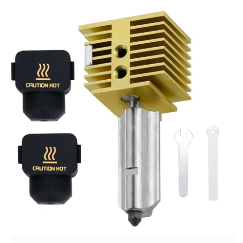 HOCENWAY High Speed Messing A1 Mini Hot End A1 Extrusion Kopf Kit mit Gewinde 0.4mm gehärtete Stahldüse, 2pcs Silikon Socken kompatibel mit BambuLab A1, A1 Min 3D Drucker Teile von HOCENWAY