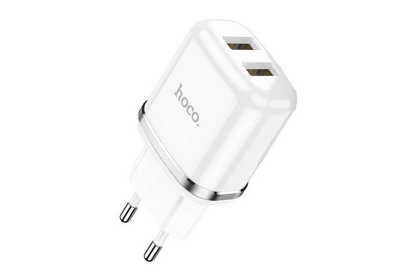 HOCO 12W USB Typ A Smartphone-Ladegerät (2400 mA, EU Netz Lade Stecker Ladegerät Charger Dual USB Charge) von HOCO
