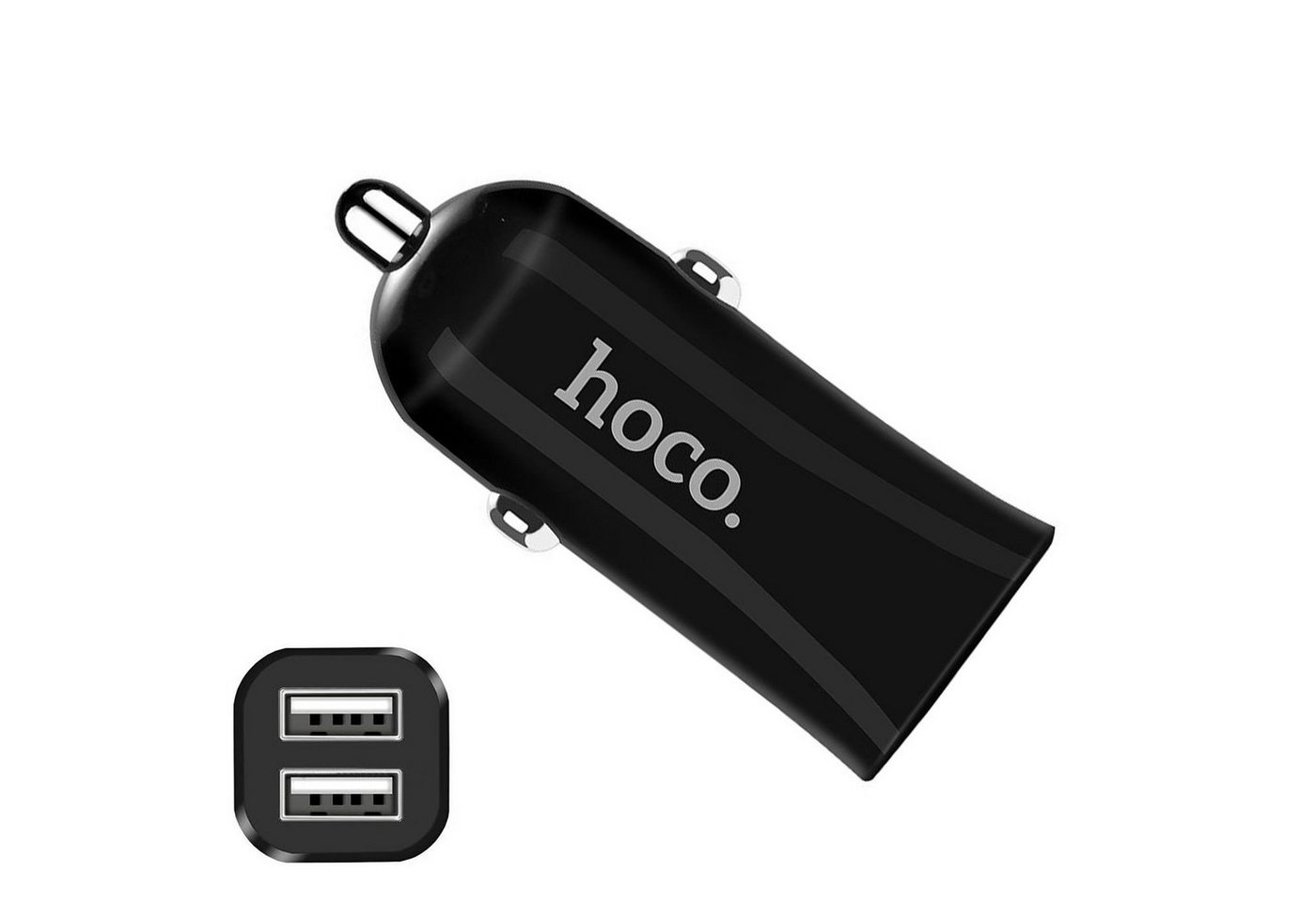 HOCO 12W USB Typ A und USB A Smartphone-Ladegerät (2400 mA, KFZ Dual USB Lade Stecker Zigarettenanzünder Charger) von HOCO