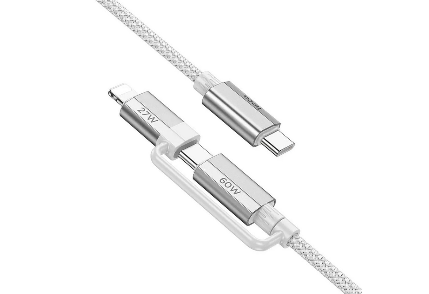 HOCO 2 in 1 Ladekabel USB Typ C komaptibel mit iPhone und USB-C 1,2 m Smartphone-Kabel von HOCO
