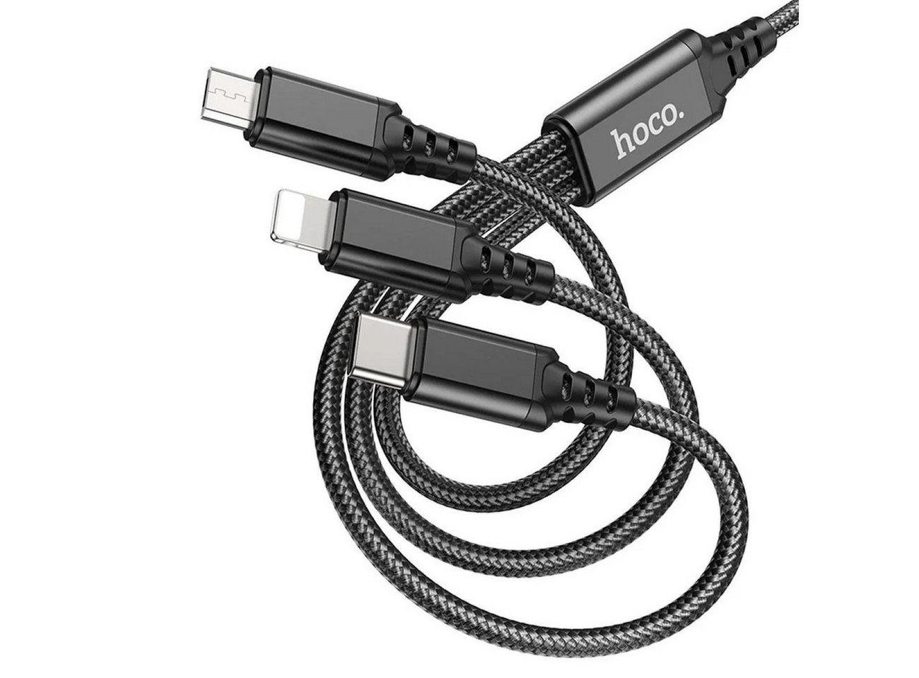 HOCO 3in1 Kabel USB zu iPhone Anschluss + Micro + Typ C X76 schwarz 1 m Smartphone-Kabel HOCO 3in1 Kabel USB zu iPhone Anschluss + Micro + Typ C X76 schwarz 1 m Smartphone-Kabel von HOCO