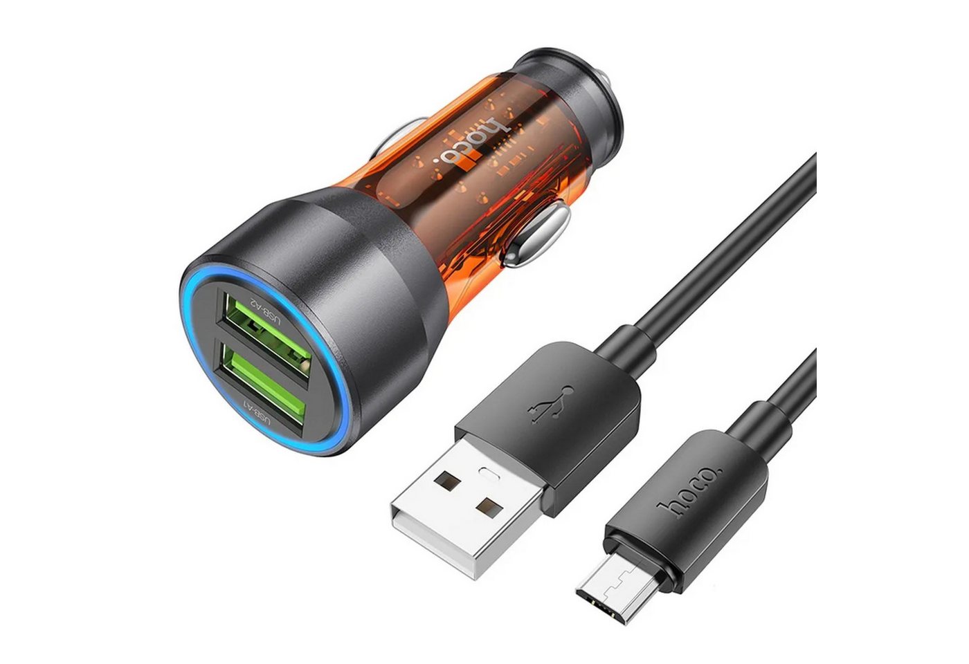 HOCO Autoladegerät 2 x USB QC 18W + USB-Kabel für Micro NZ12 USB-Ladegerät HOCO Autoladegerät 2 x USB QC 18W + USB-Kabel für Micro NZ12 USB-Ladegerät von HOCO