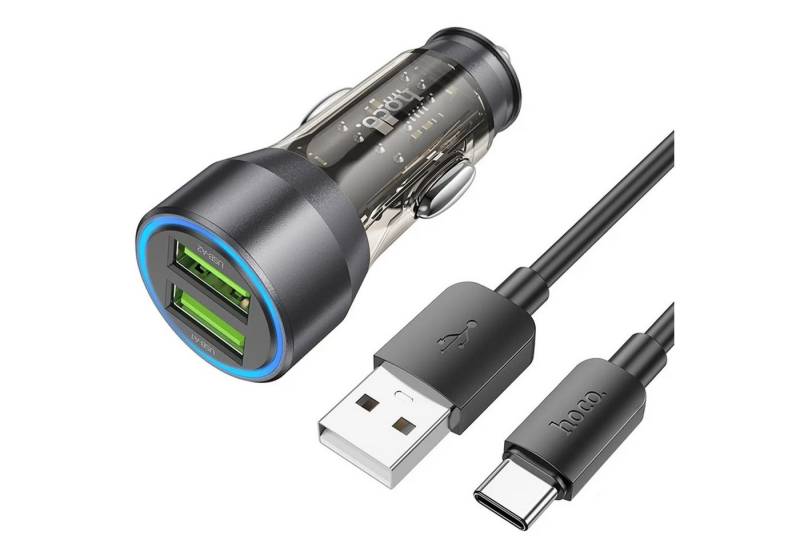 HOCO Autoladegerät 2 x USB QC3.0 18W + USB-Kabel auf Typ C NZ12 USB-Ladegerät von HOCO