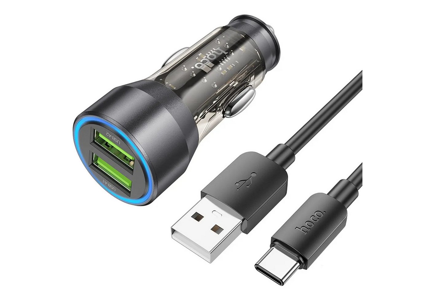 HOCO Autoladegerät 2 x USB QC3.0 18W + USB-Kabel auf Typ C NZ12 USB-Ladegerät HOCO Autoladegerät 2 x USB QC3.0 18W + USB-Kabel auf Typ C NZ12 USB-Ladegerät von HOCO