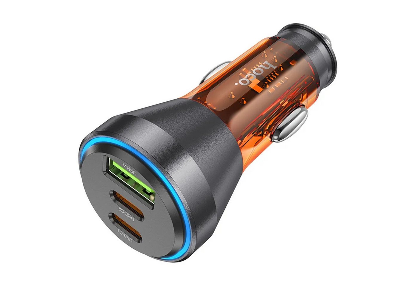 HOCO Autoladegerät USB QC 18W + 2 x Typ C 30W PD60W NZ12D USB-Ladegerät HOCO Autoladegerät USB QC 18W + 2 x Typ C 30W PD60W NZ12D USB-Ladegerät von HOCO