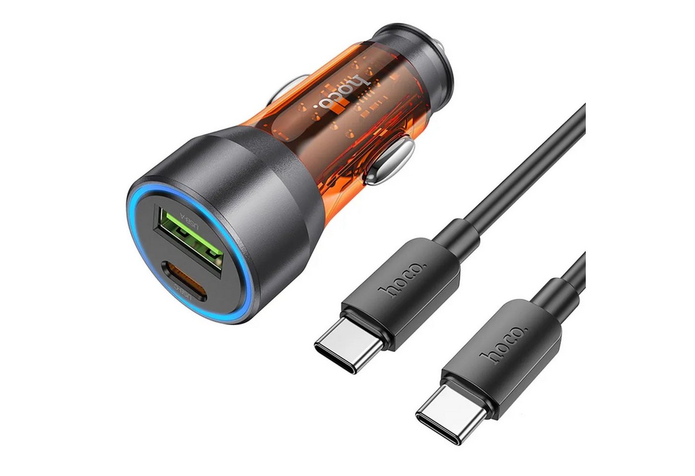 HOCO Autoladegerät USB QC 18W + Typ C 25W PD43W NZ12A USB-Ladegerät HOCO Autoladegerät USB QC 18W + Typ C 25W PD43W NZ12A USB-Ladegerät von HOCO