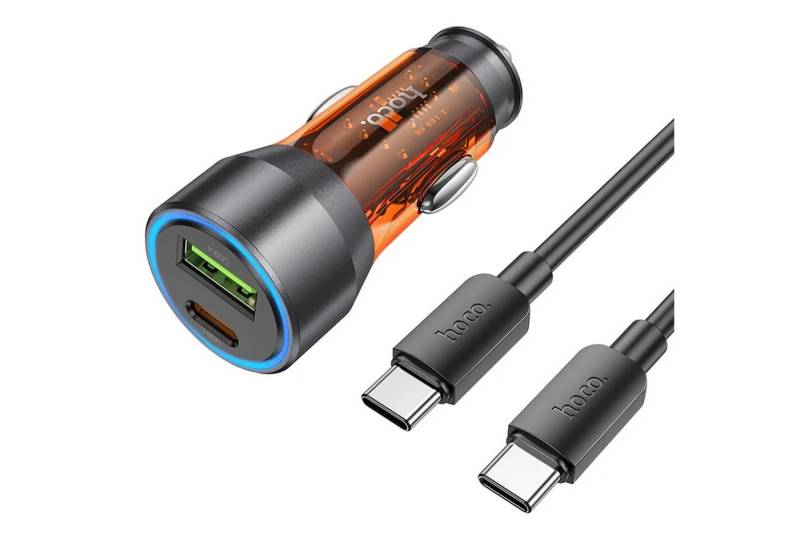 HOCO Autoladegerät USB QC 18W + Typ C 25W PD43W NZ12A USB-Ladegerät von HOCO