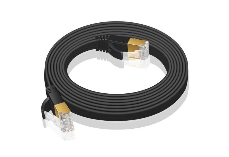 HOCO Cat 7 Netzwerkkabel flaches LAN-Kabel, RJ-45 (Ethernet), (800 cm), 10 / 100 / 1000 Mbits Geschwindigkeit bis 1 Gbits S/FTP Patchkabel von HOCO