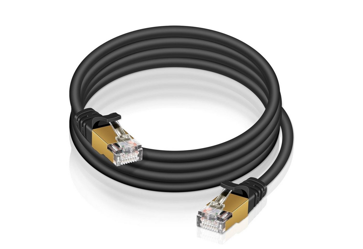 VERCO Cat 7 Netzwerkkabel rundes LAN-Kabel, RJ-45 (Ethernet), (100 cm), 10 / 100 / 1000 Mbits Geschwindigkeit bis 1 Gbits S/FTP Patchkabel von VERCO