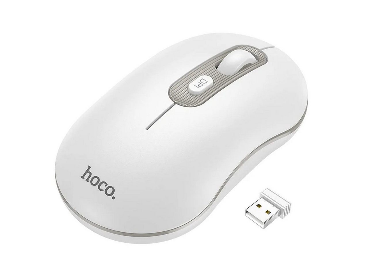 HOCO Funkmaus 2,4G DPI 1600 4 Tasten Platinium weiß drahtlose Verbindung Maus HOCO Funkmaus 2,4G DPI 1600 4 Tasten Platinium weiß drahtlose Verbindung Maus von HOCO