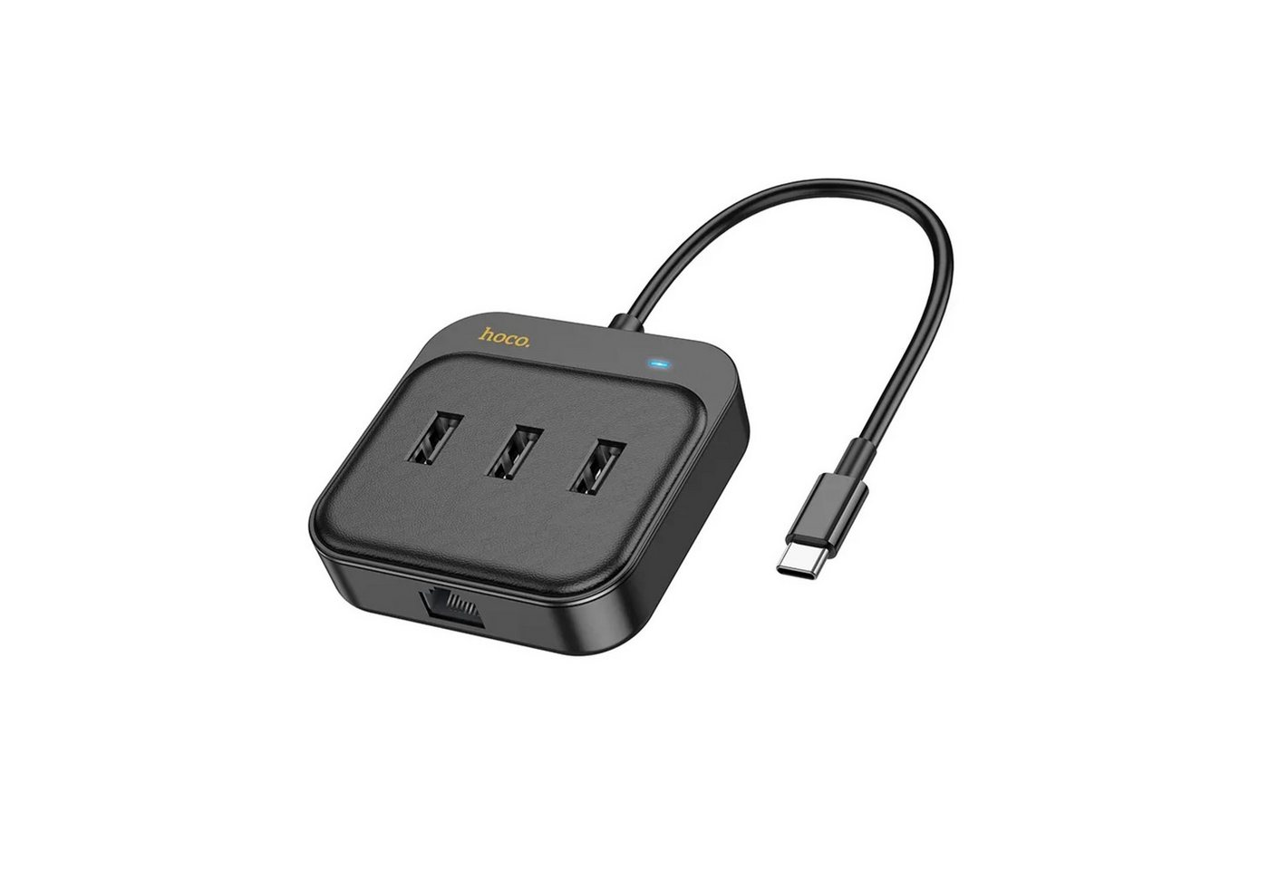 HOCO HUB-Adapter 4in1 Typ C auf USB2.0*3+RJ45 100 Mbit/s Ethernet Adapter HOCO HUB-Adapter 4in1 Typ C auf USB2.0*3+RJ45 100 Mbit/s Ethernet Adapter von HOCO