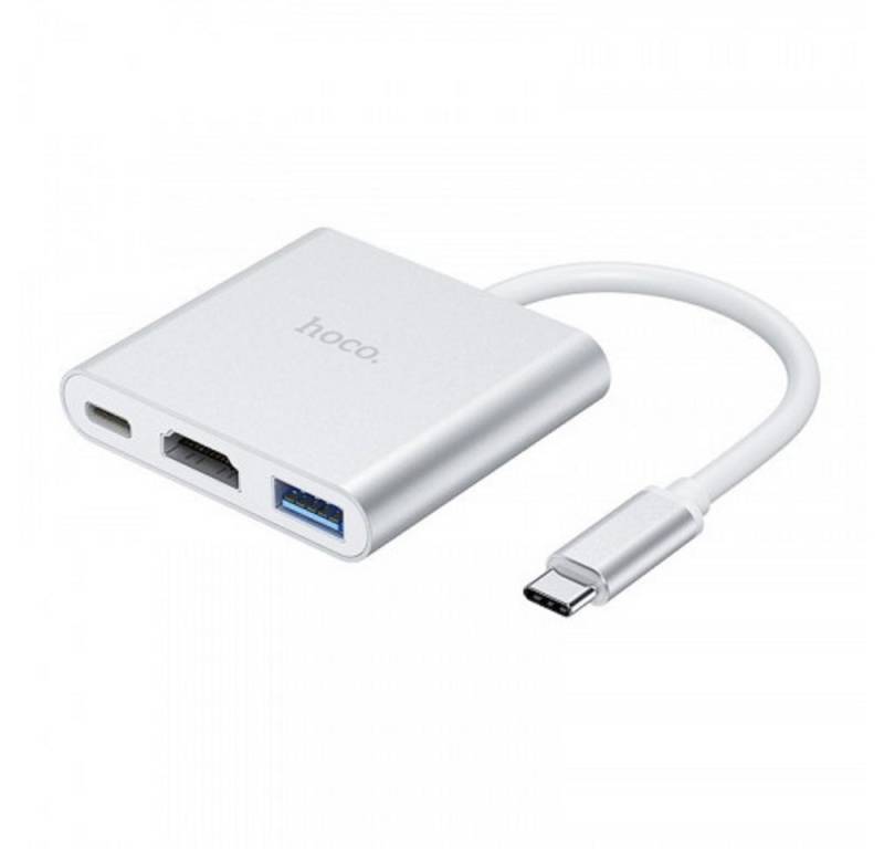 HOCO HUB HB14 Typ C Konverter (Typ C zu USB3.0+HDMI+Power Delivery PD67W) USB-Adapter von HOCO