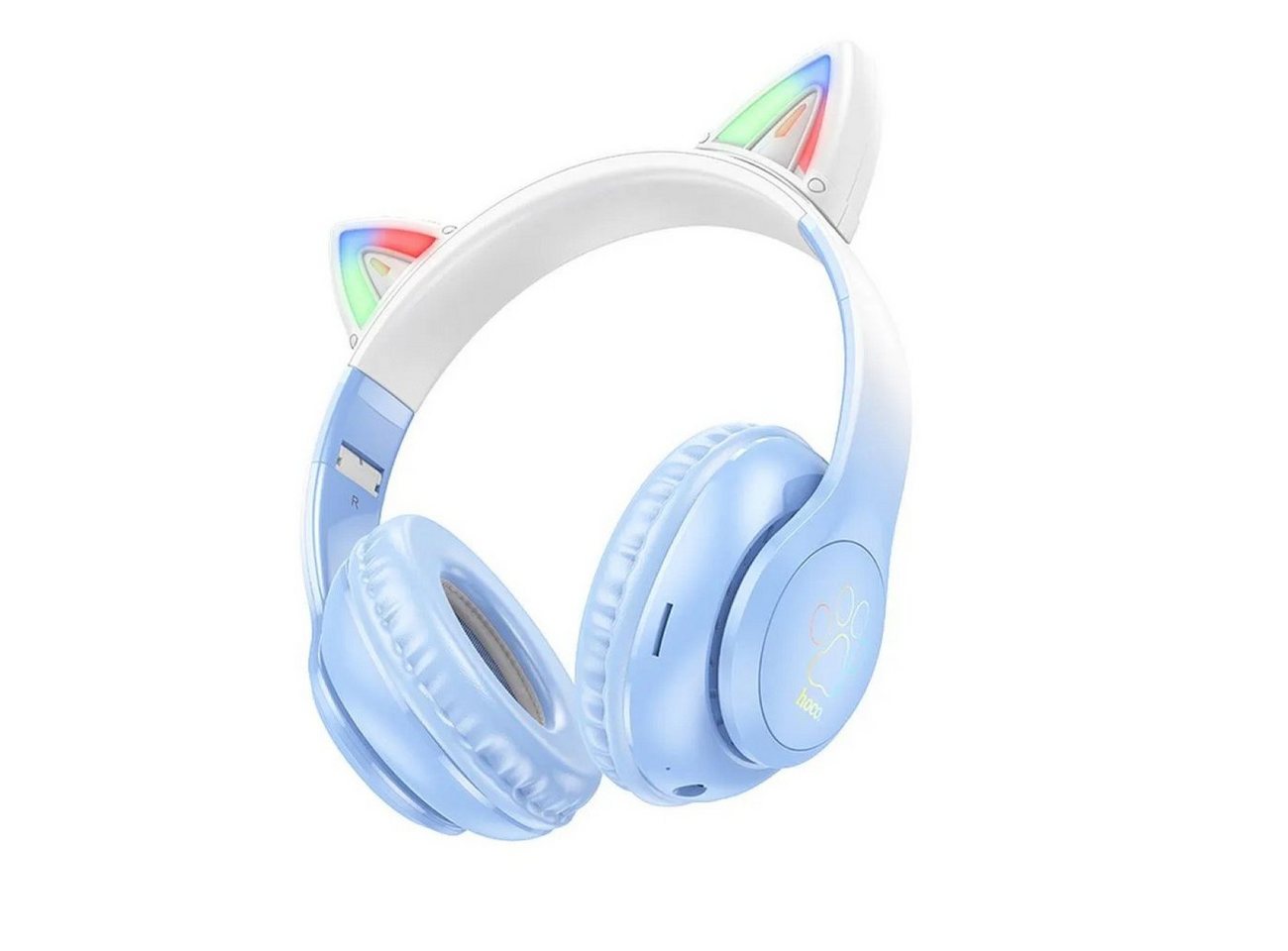 HOCO Kabellose Kopfhörer Blau mit Bluetooth W42 Katzenohr kirschblüte Bluetooth-Kopfhörer von HOCO