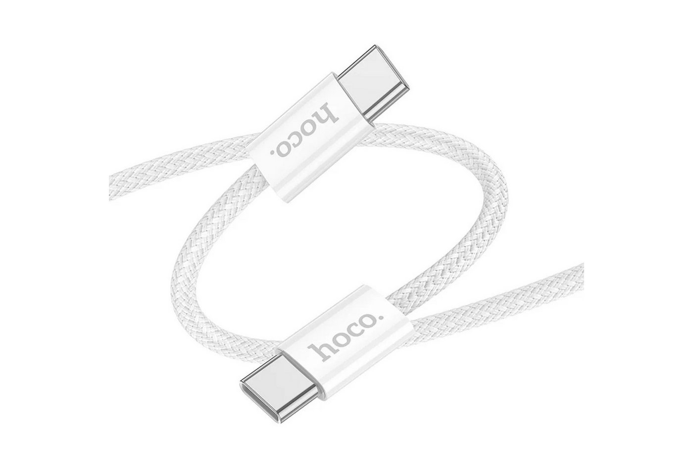 HOCO Ladekabel / Datenkabel USB Typ C auf USB Typ C Weiß Schnellladekabel Smartphone-Kabel, (200 cm) von HOCO