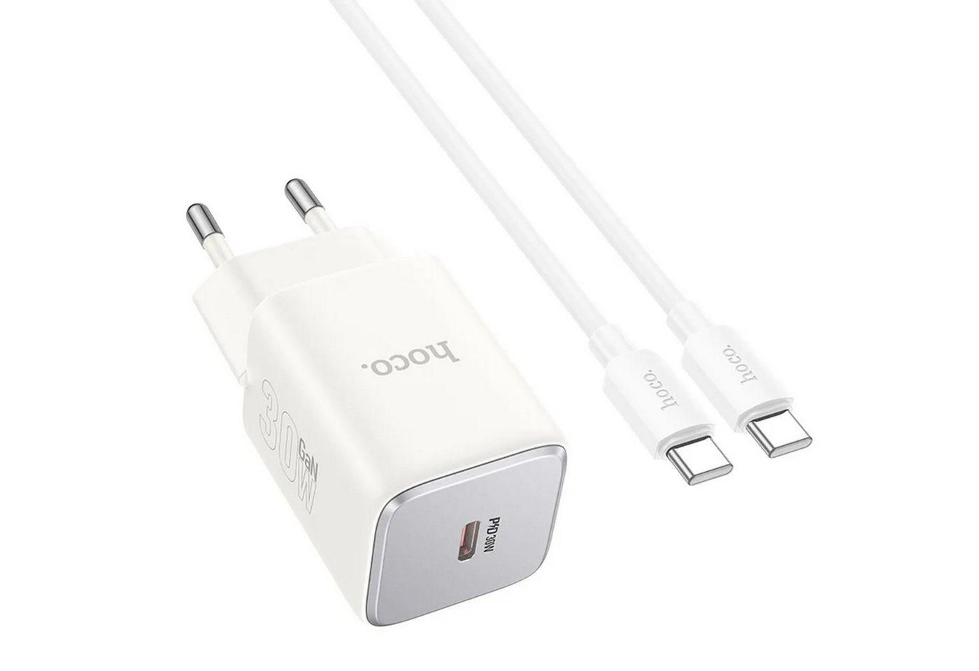 HOCO Netz-Ladegerät Typ C + Kabel Typ C auf Typ C PD QC 30W GaN USB-Ladegerät HOCO Netz-Ladegerät Typ C + Kabel Typ C auf Typ C PD QC 30W GaN USB-Ladegerät von HOCO