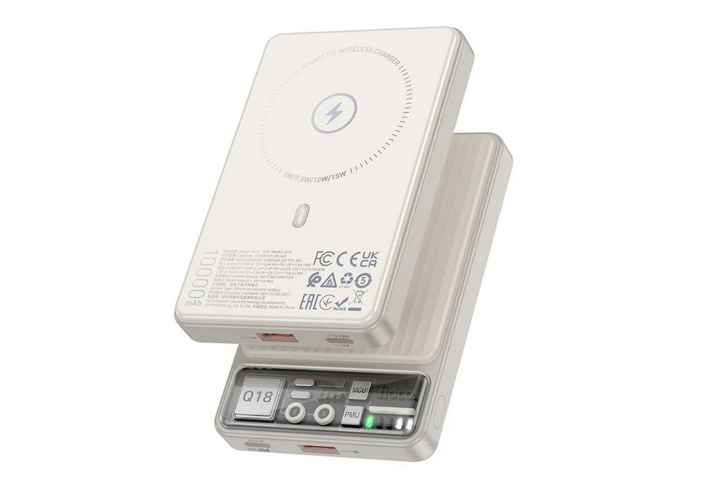 HOCO Powerbank mit induktivem Laden, kompatibel mit MagSafe – 10.000 mAh Powerbank von HOCO