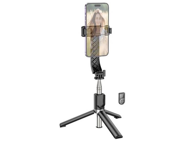 HOCO Selfie-Stick Selfie Stick Stativ mit Bluetooth-Fernbedienung schwarz 70mAh von HOCO