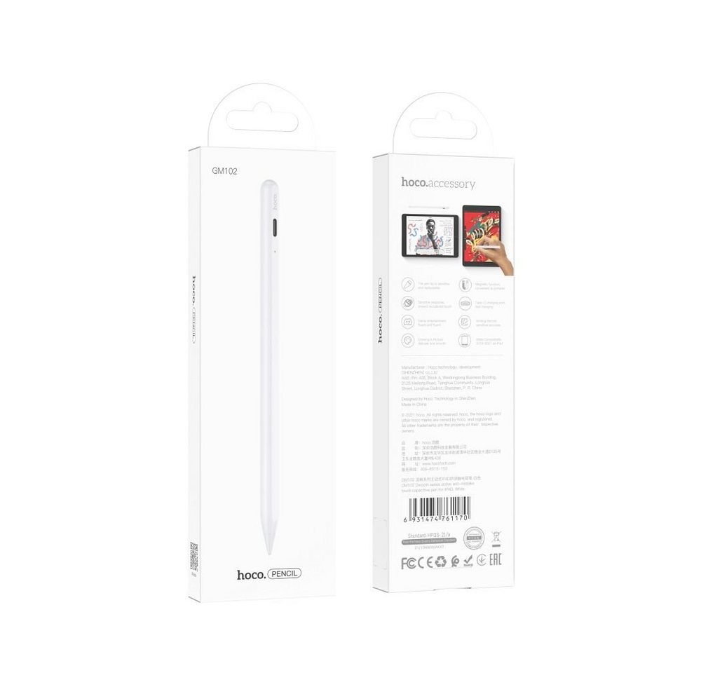 HOCO Smooth Series Active Kapazitive Anti-Fehler iPad Touch-Pen GM102 weiß Tablet HOCO Smooth Series Active Kapazitive Anti-Fehler iPad Touch-Pen GM102 weiß Tablet von HOCO