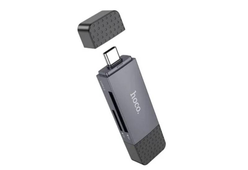 HOCO Speicherkartenleser Speicherkartenleser 2in1 USB A + Typ C 3.0 HB45 grau von HOCO