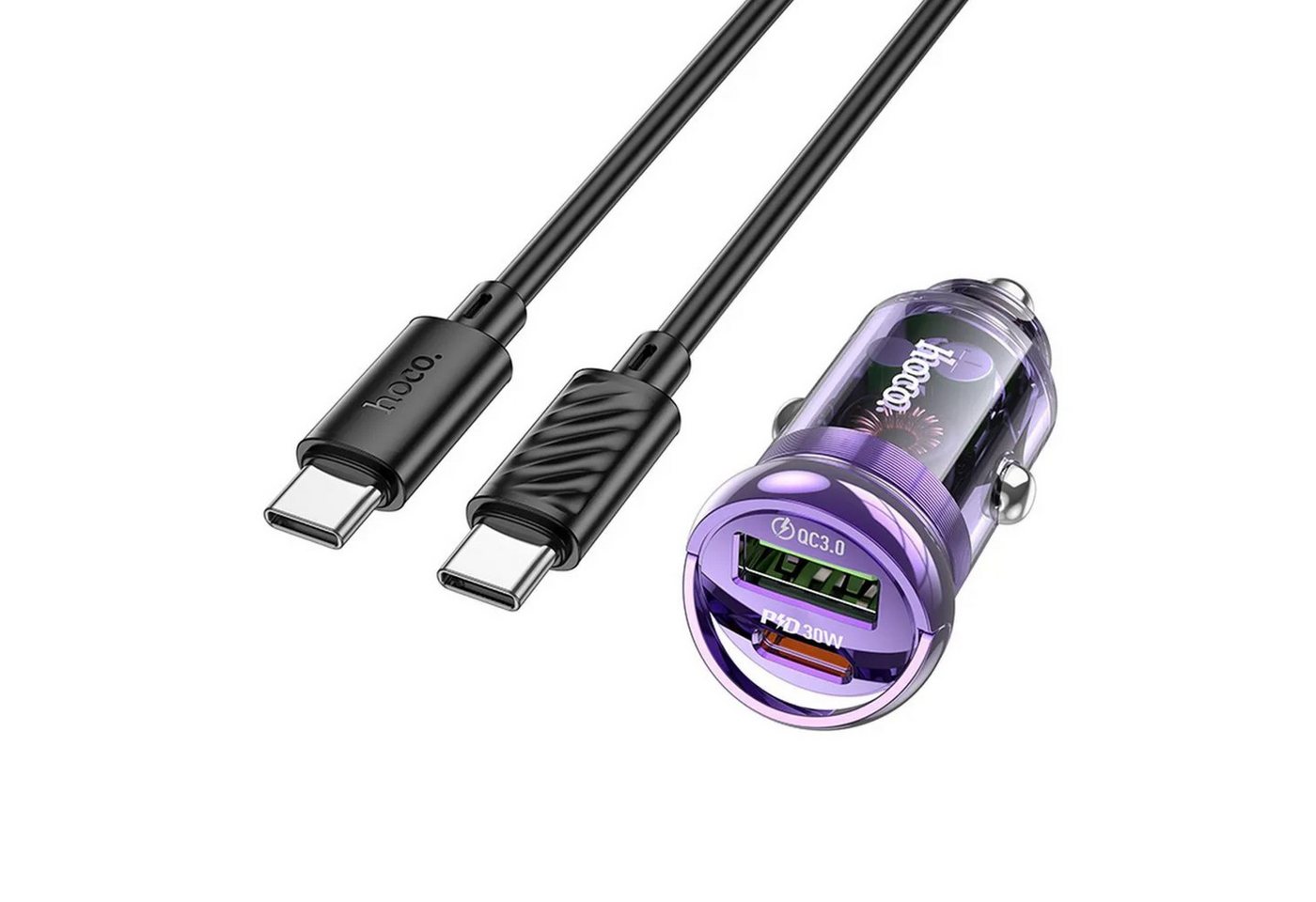 HOCO USB-Autoladegerät QC3.0 + Typ C + Kabel Typ C auf Typ C PD 30W Z53A USB-Ladegerät HOCO USB-Autoladegerät QC3.0 + Typ C + Kabel Typ C auf Typ C PD 30W Z53A USB-Ladegerät von HOCO