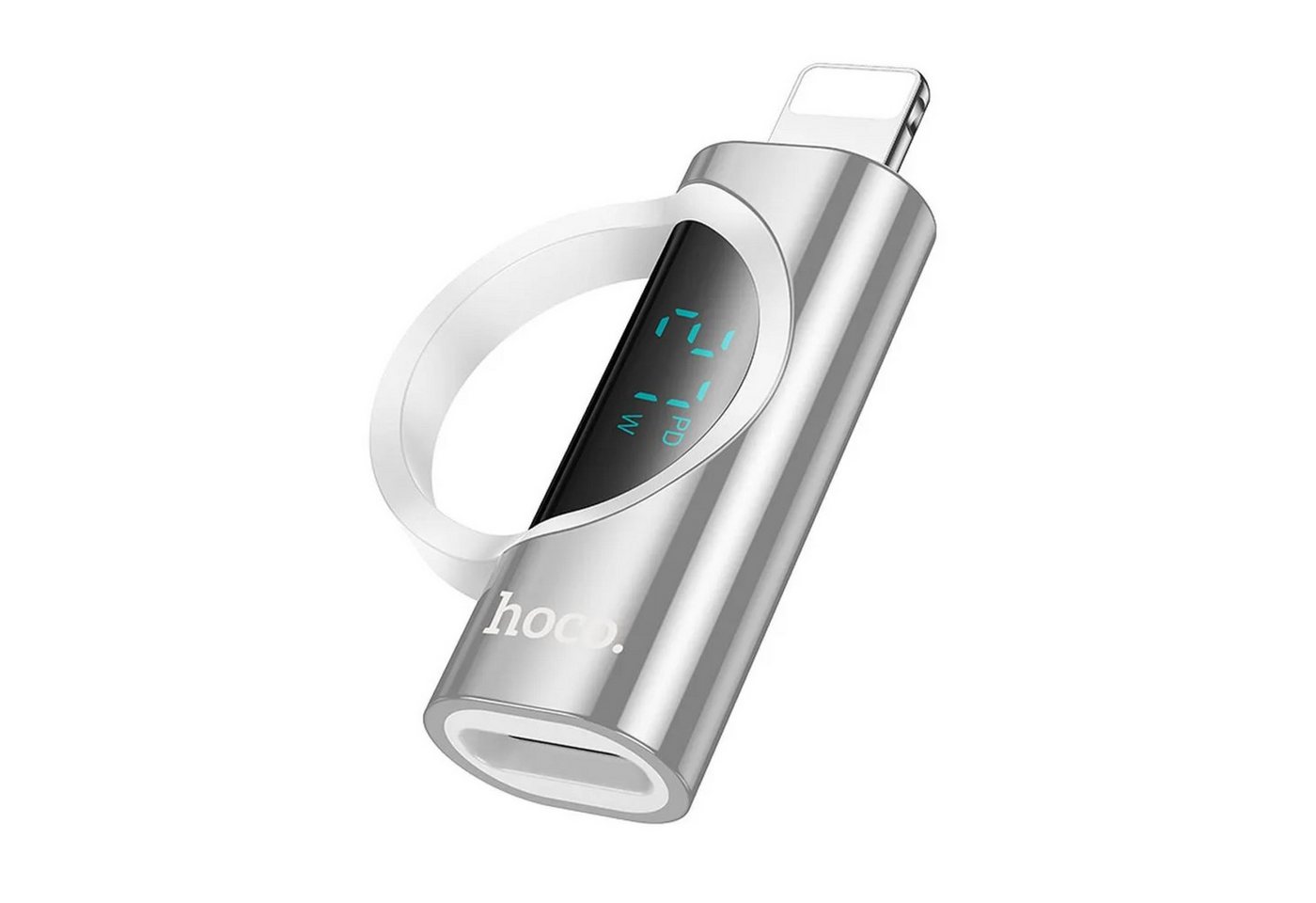 HOCO iPhone-Adapter (männlich) auf Typ C (weiblich) mit Display 2,4A 27W Adapter von HOCO