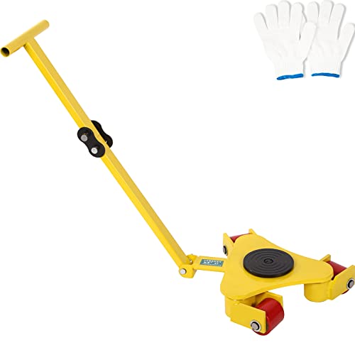 HODOY Transportwagen 3T Tri-Dolly aus Stahl mit 3 um 360 ° drehbaren Rollen, Rollwagen, robustes Umzugswerkzeug, für Transport, Möbel, Maschine, Gelb, 10T HODOY Transportwagen 3T Tri-Dolly aus Stahl mit 3 um 360 ° drehbaren Rollen, Rollwagen, robustes Umzugswerkzeug, für Transport, Möbel, Maschine, Gelb, 10T von HODOY
