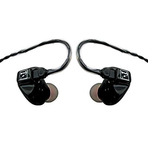 HÖRLUCHS® HL4300 In-Ear Kopfhörer, 3-Wege Treiber ausgewogen, Smart Surface Universal Design mit 2-Pin-Wechselkabel, verschiedene Domes und Filter - Schwarz von HÖRLUCHS