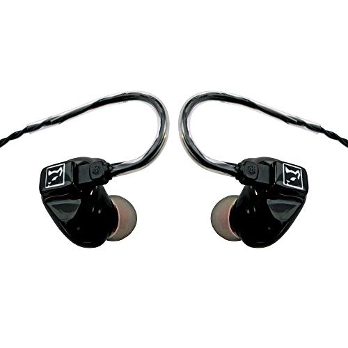 HÖRLUCHS® HL4400 In-Ear Kopfhörer, 4-Wege Treiber ausgewogen, Smart Surface Universal Design mit 2-Pin-Wechselkabel, verschiedene Domes und Filter - Schwarz von HÖRLUCHS