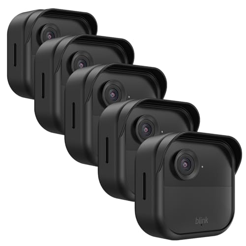 HOGEE Silikon-Schutzhülle für All-New Blink Outdoor 4 (4. Generation), wetterfeste Silikonhülle bietet vollständigen Kameraschutz, für All-New Blink Outdoor 4 Home Security Camera (Schwarz, 5er-Pack) von HOGEE
