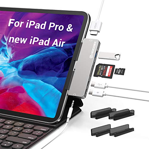 USB C Hub for iPad Pro 2018/2020 iPad Air 4, HOGORE 7 in 1 iPad Pro Adapter Hub with 4K HDMI, PD Charging, SD/TF Reader, USB3.0, USB C, Audio Jack, iPad Air 4 Hub, iPad iPad Pro 11 12.9 Accessories von HOGORE